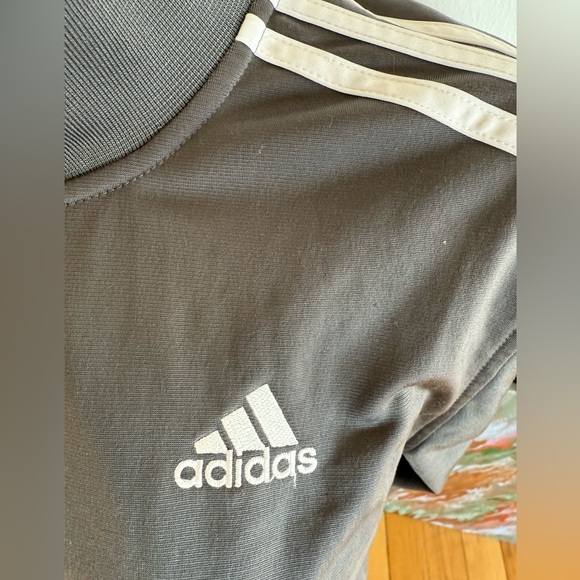Adidas Charcoal Jacket with White Stripes - Picture 4 of 7